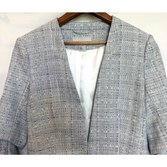 H&M Womens Textured Coastal Blazer Jacket Size 6 Office Corpcore Career Preppy - Picture 2 of 11